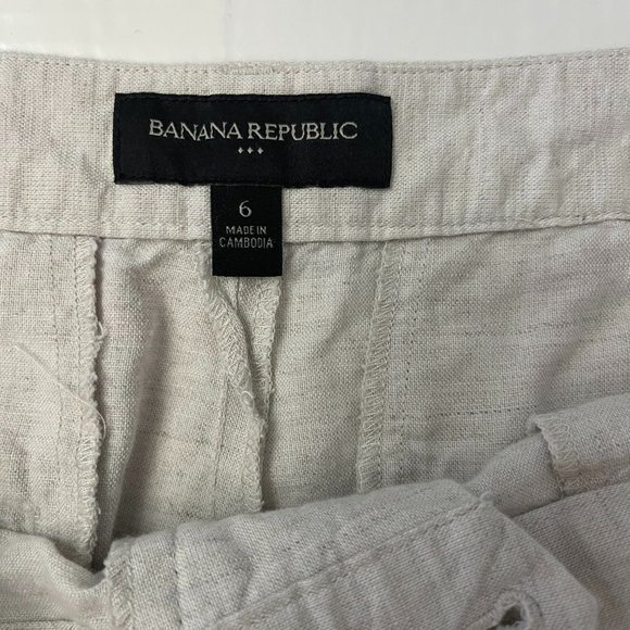 BananaRepublic linen cotton beige  Bermuda shorts. SIZE 6 - Picture 2 of 16